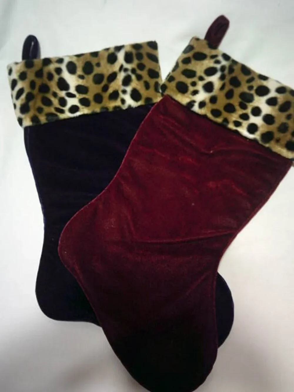 LOT 2 VELVET CHRISTMAS STOCKINGS 17